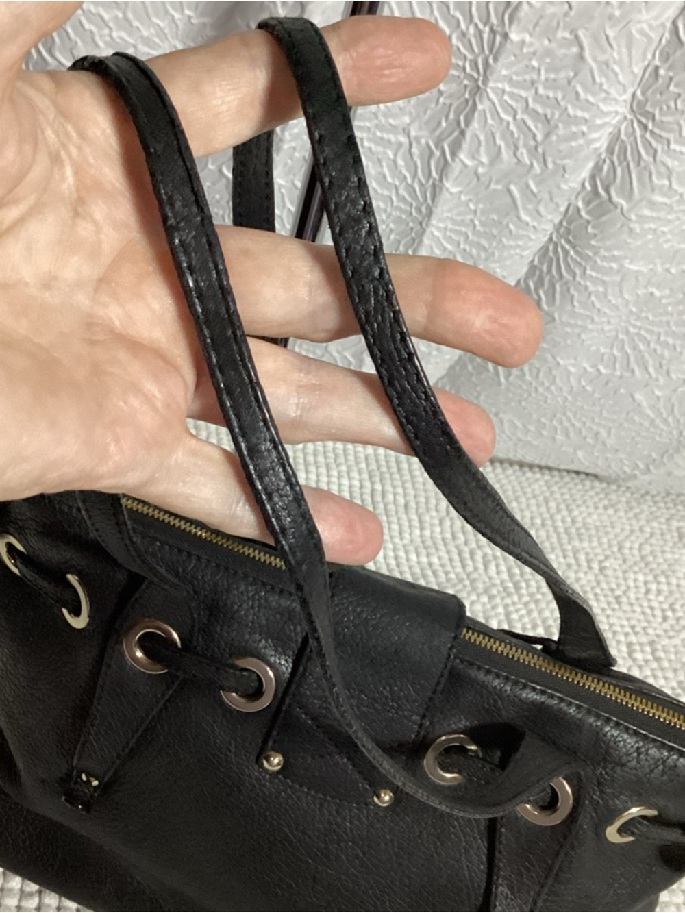 Jimmy Choo Black Rhea Grained Leather Shoulder Tote Bag - Picture 12 of 13